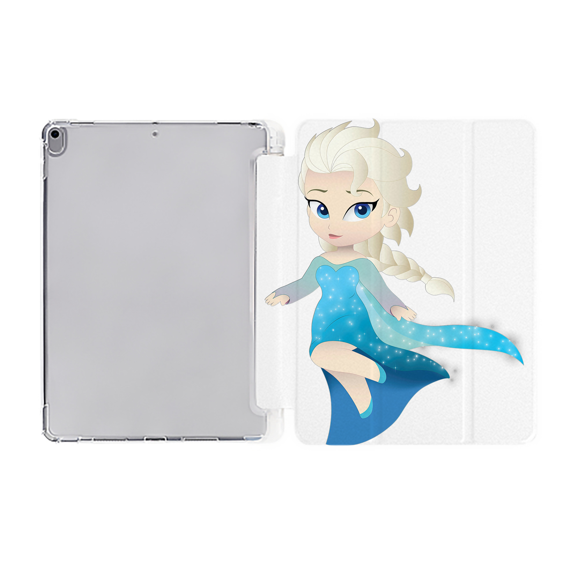 （画像用） アナと雪の女王 アンナ エルサ Frozen Anna Elsa IPad ケース ペン収納付き 三つ折りスタンド PUレザー×シリコン 対応機種9.5/10.5/10.9インチ